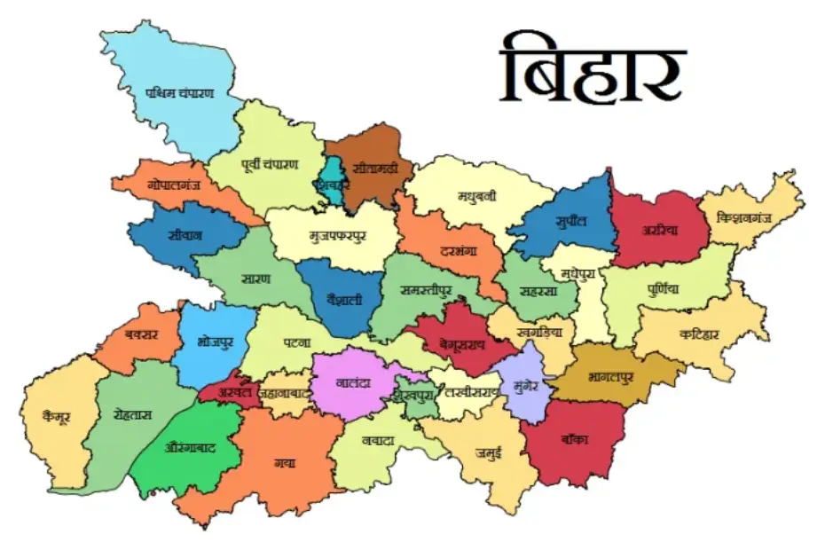 बिहार का नक्शा और भौगोलिक स्थिति