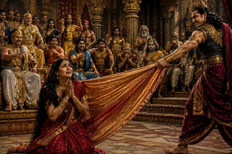 महाभारत में द्रौपदी के चीरहरण और कौरव सभा में हुए अपमान का भावुक दृश्य